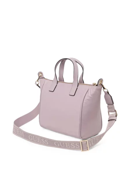 Geantă shopper Guess cu autograf violet