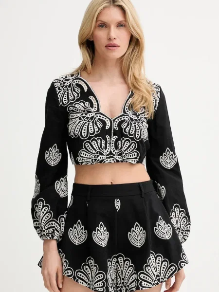 Answear Lab bluzka i szorty czarny