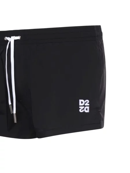 Slip de baie Dsquared2 cu imagine negru