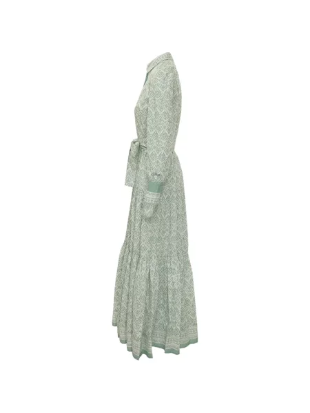 Rochie tip cămașă Mc2 Saint Barth cu imagine cu imprimeu geometric verde
