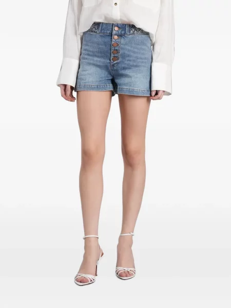 Pantaloni scurți Alice + Olivia țesuți albastru