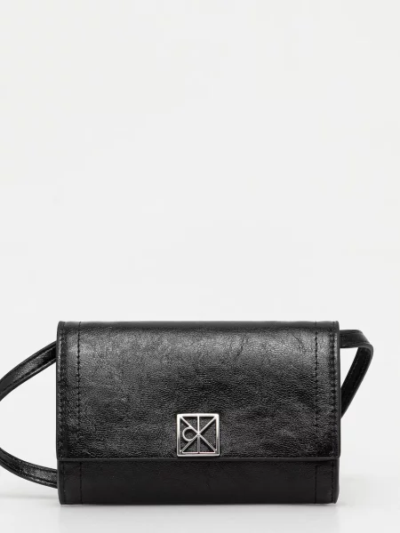 Portofel Calvin Klein cu bretele din piele negru