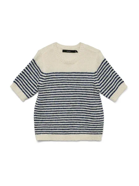 VERO MODA Pulover VMRiver bleumarin / murdar alb