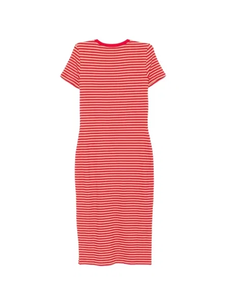 Ριγέ πλεκτή φόρεμα Lauren Ralph Lauren κόκκινο