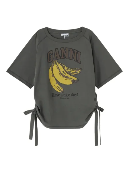 Tricou Ganni cu cordon verde