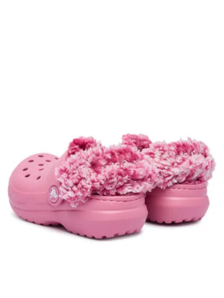 Natikači Crocs Classic Fleece Lined Clog T roza
