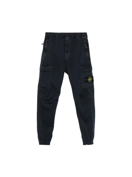 Spodnie cargo Stone Island z kamieniami z kieszeniami na zamek niebieskie