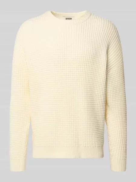 Sweter z dzianiny z fakturowanym wzorem model ‘Neelio’ Drykorn biały