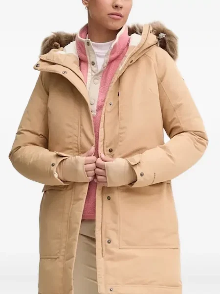 Parka Columbia z kapturem brązowa