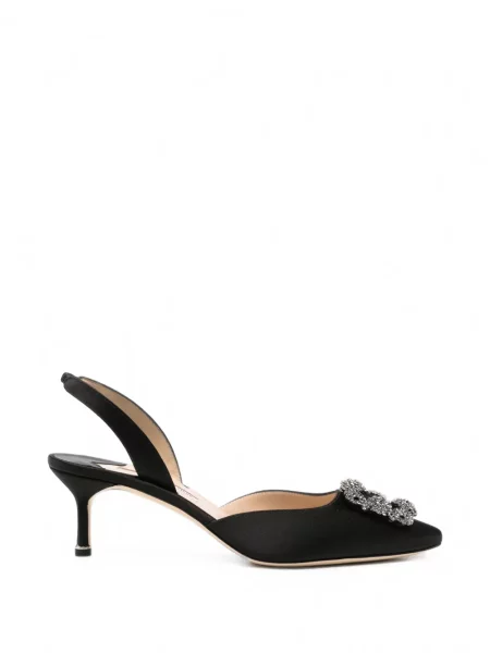Pantofi cu toc Manolo Blahnik cu cataramă negru