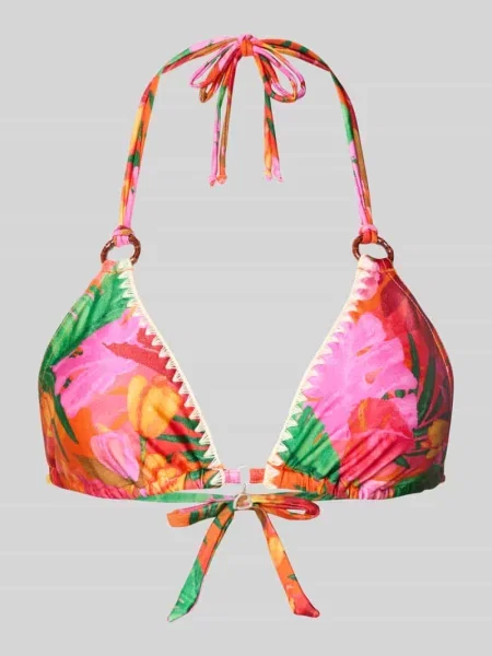 Góra od bikini we wzór na całej powierzchni model YERO ALAMEA' Banana Moon pomarańczowe