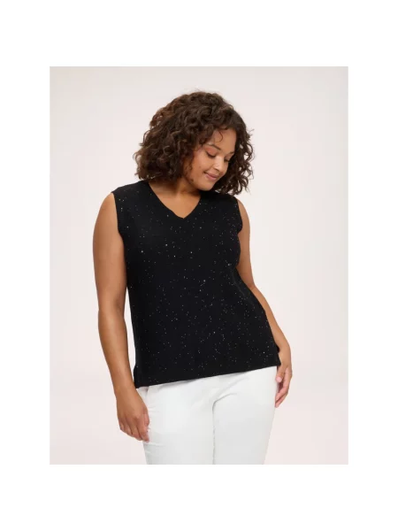 Dzianinowy sweter Fiorella Rubino czarny