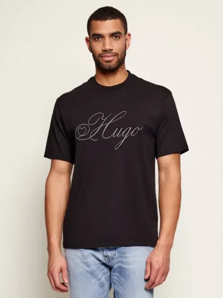 HUGO tricou din Dalent negru