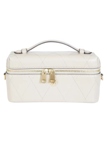Kosmetyczka Tory Burch skórzana beżowa