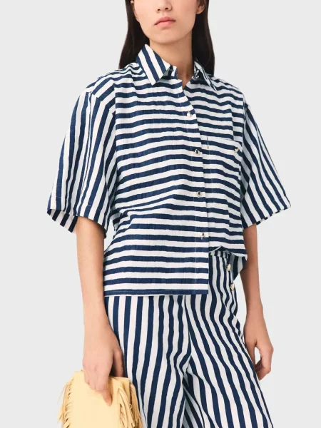 Сорочка у смужку Maje синя