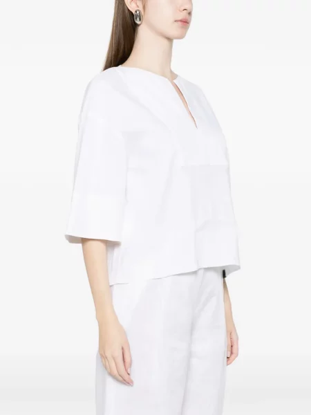 Bluză Max Mara cu decolteu în V alb