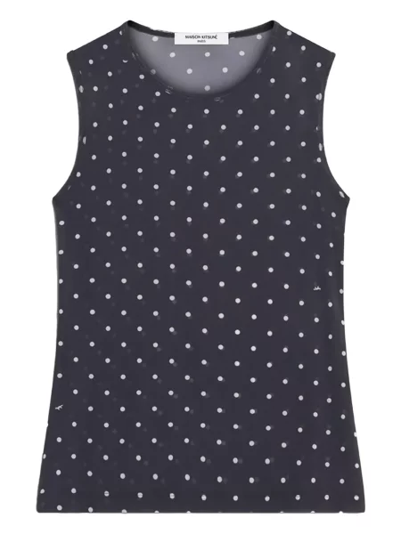 Top Maison Kitsune cu buline negru