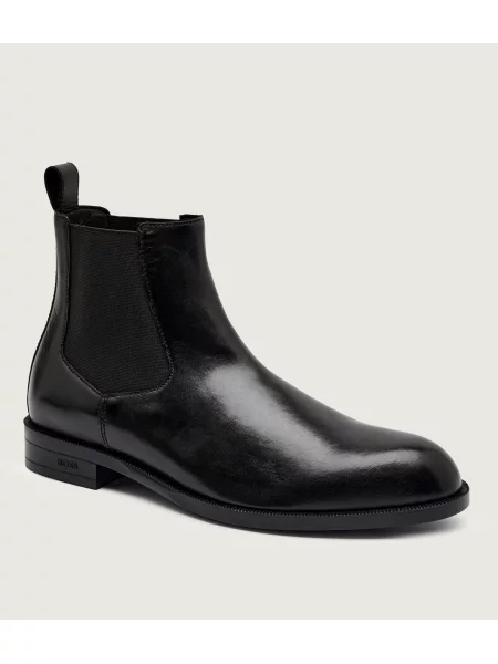 BOSS BLACK De piele ghete chelsea Tayil_Cheb_bu negru