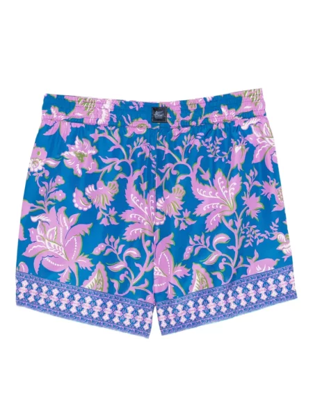 Slip de baie Etro cu model floral cu imagine albastru