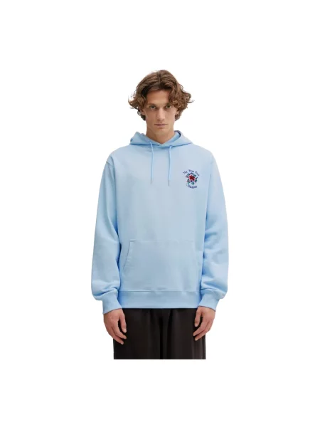 Drôle de Monsieur bluza Hoodie Slogan Rose niebieska