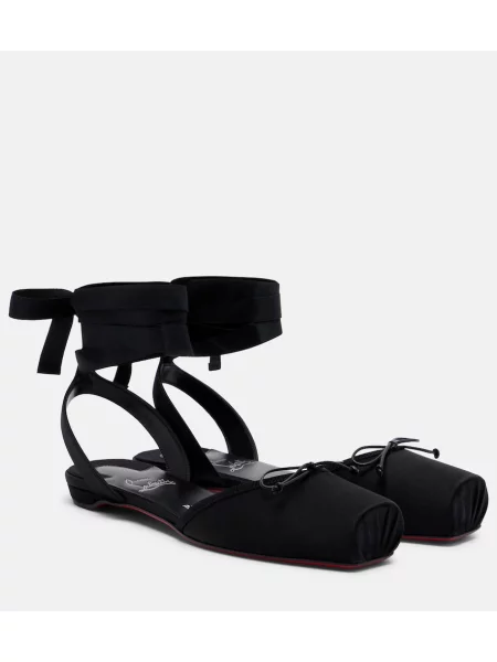 Balerini Christian Louboutin din satin negru