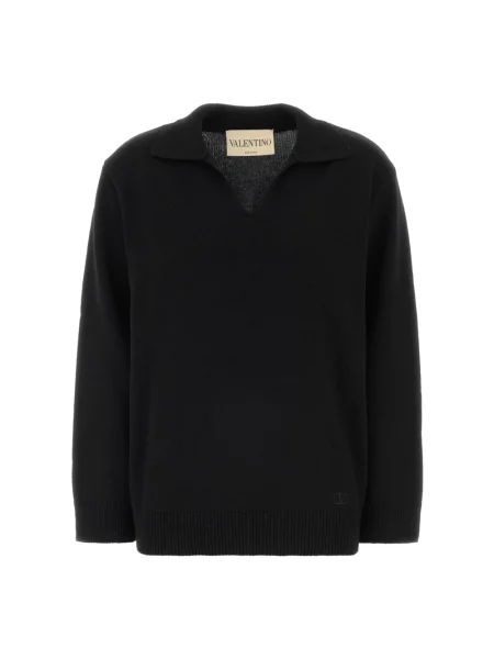 Lniany sweter Valentino czarny