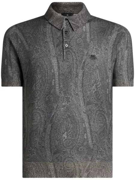 Polo Etro cu imagine cu model paisley negru