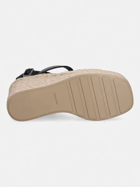 Calvin Klein Espadrilles Wedge Espad 70 Webbing Lth fekete