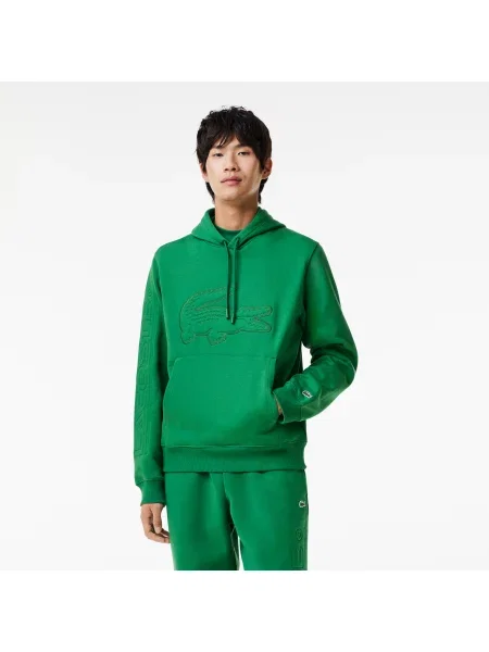 Lacoste Bluza Z Kapturem Xl Croc Jogger zielona