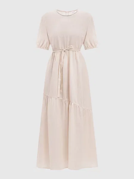 Сукня максі з льону Peserico бежева
