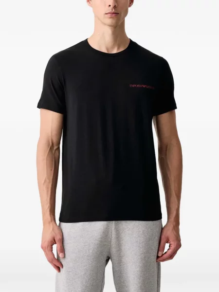 Cămașă Emporio Armani cu imagine negru