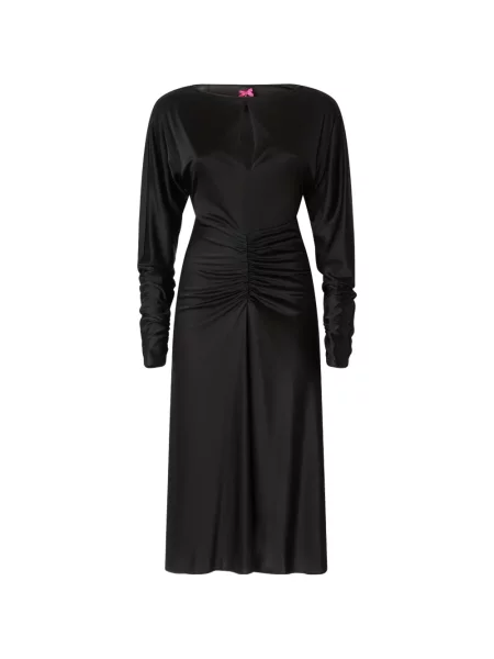 Lung rochie Pinko cu volane negru