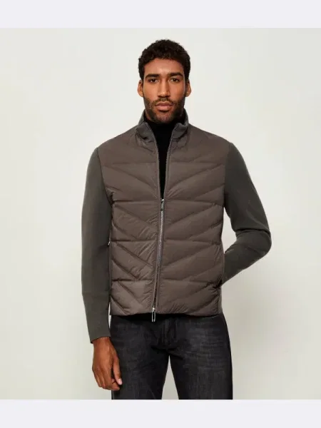 Emporio Armani Geacă de puf cu adaos de lână gri