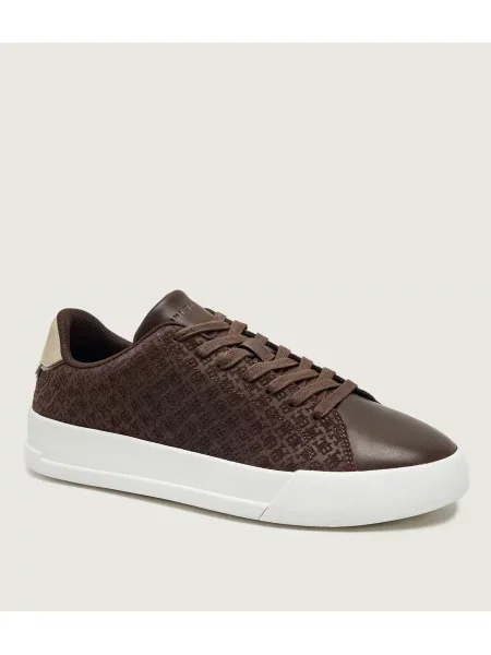 Sportcipők Tommy Hilfiger Th Court Lth Mix Monogram barna
