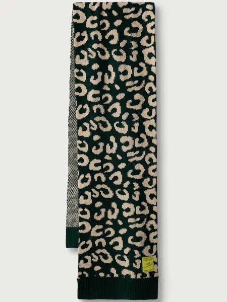 Essentiel Antwerp fular de damă cu lână Kleopard verde
