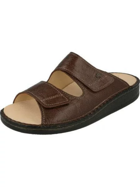 Klapki Finn Comfort skórzane brązowe