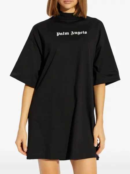 Рокля тип риза Palm Angels с принт черно