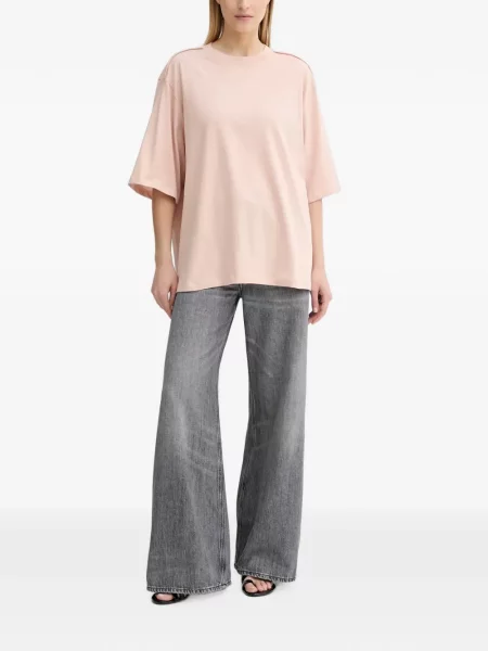 Tricou Gestuz cu broderie roz
