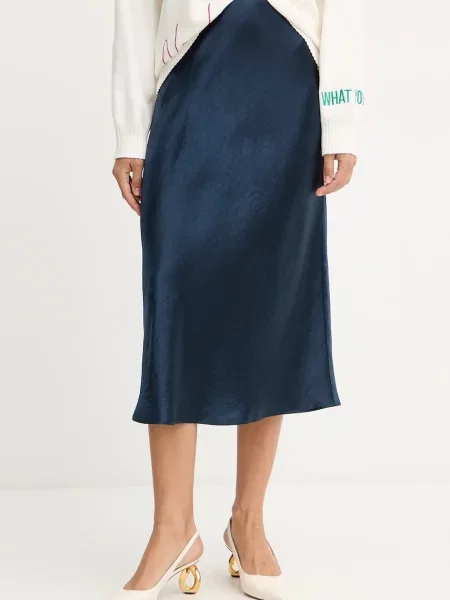 MM fustă ALESSIO bleumarin midi evazati