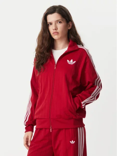 Adidas Džemperis Pinstripe Firebrid Loose Tracktop raudona