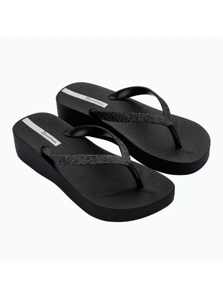 Șlapi pentru femei Ipanema Mesh Chic Plat negru/glitter negru