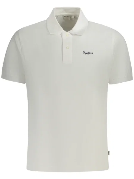 Тениска с яка Pepe Jeans ESSENTIAL POLO CONTRAST LOGO с изчистен дизайн бяло