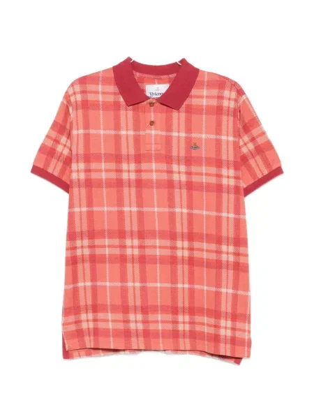 Tricou polo Vivienne Westwood în carouri roșu