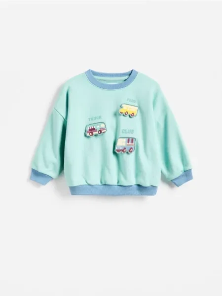 Reserved Bluza z aplikacją jasnoturkusowy