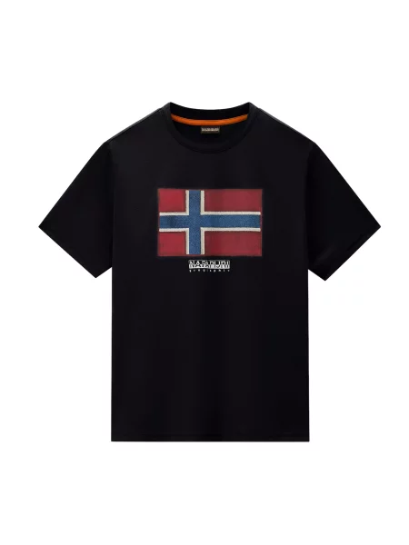 NAPAPIJRI Tricou FLAG TIKI albastru / roşu închis / negru alb