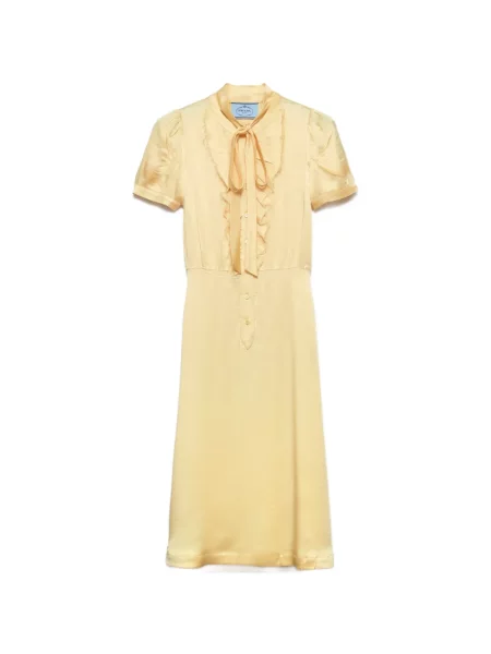 Сатенена костюм рокля Prada жълто