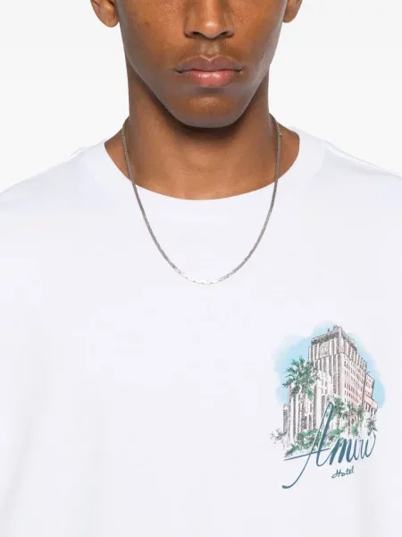 Tricou Amiri cu imagine alb