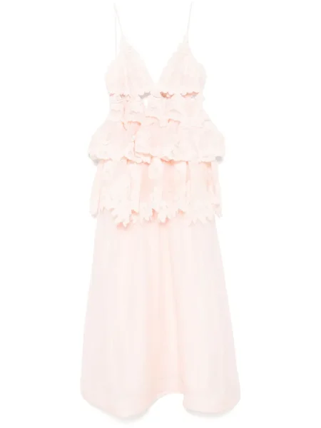 Rochie maxi Zimmermann din dantelă de costum roz