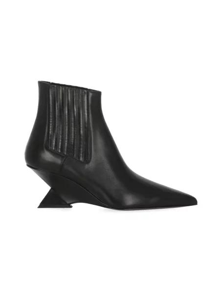 Buty do kostki The Attico skórzane czarne
