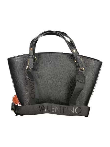 Lniana torebka Valentino By Mario Valentino czarna